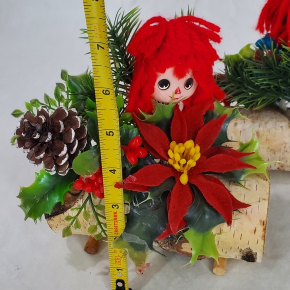 MCM Vintage Kitschy Yule Log 1970's Christmas Decorations Center Piece - Picture 10 of 12